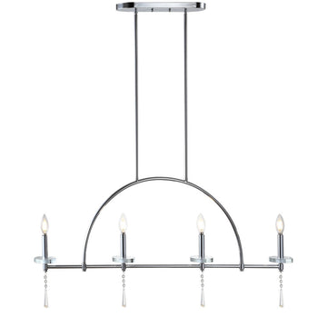 Doris 41" Linear Metal/Crystal LED Pendant - JONATHAN Y